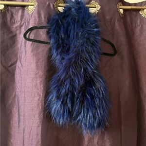 Luxurious Blue Faux Fur Scarf